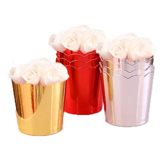 Muffinförmchen Metallic Rot 50 Stück - HT44 - Mytortenland